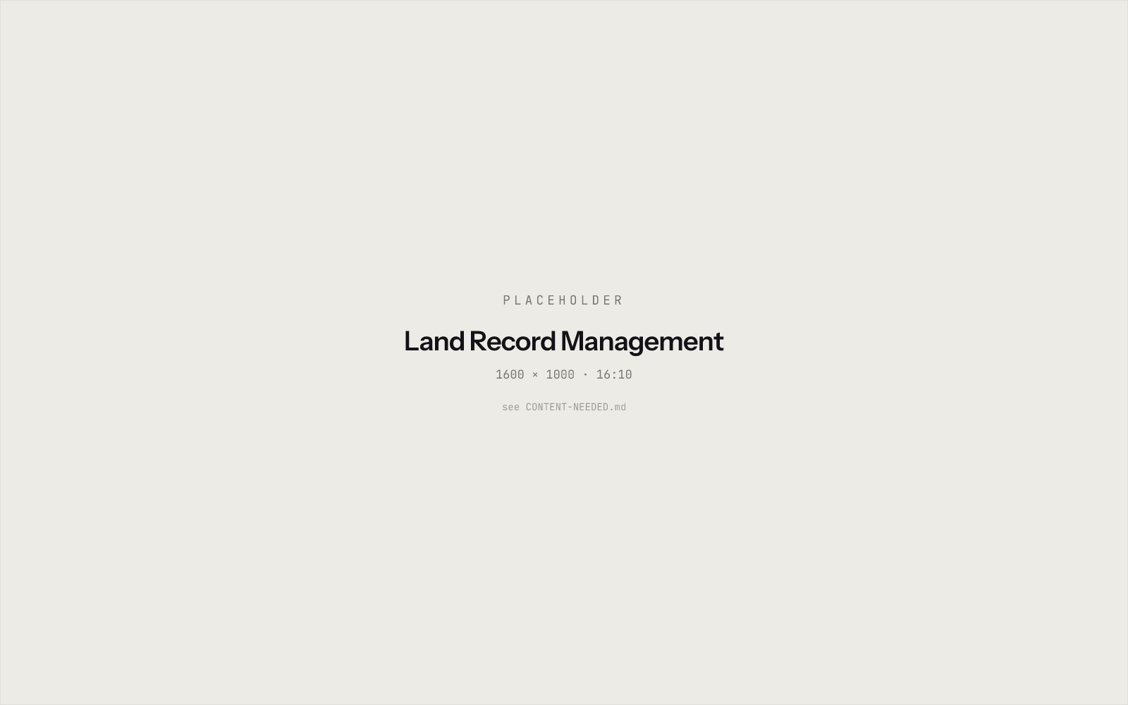 The land record registry interface showing a parcel search and its verified ownership history