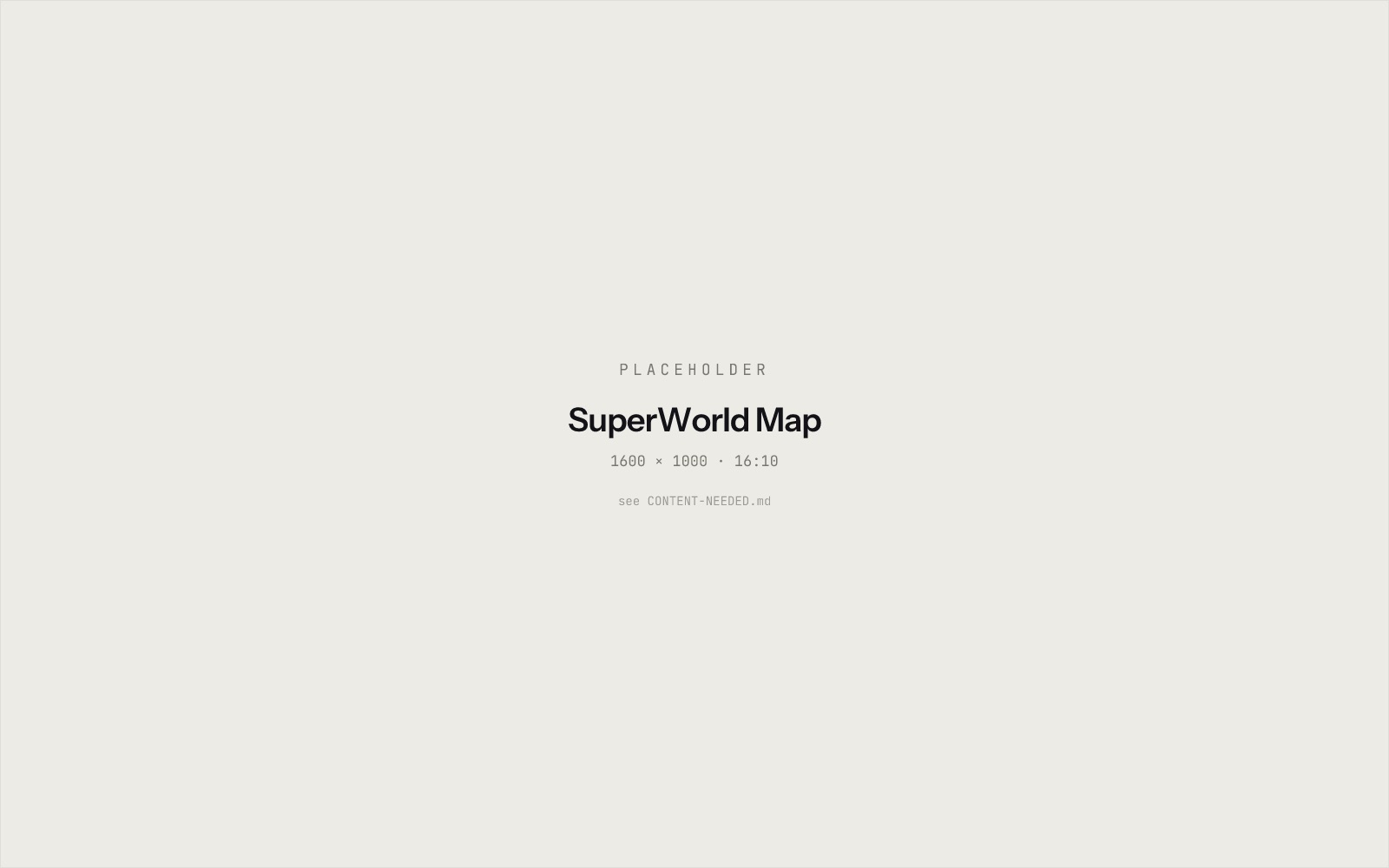 The SuperWorld map interface with virtual land plots overlaid on a world map and a listing panel